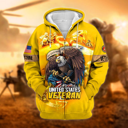 Frenzidea Unique All Gave Some US Veteran Zip Hoodie