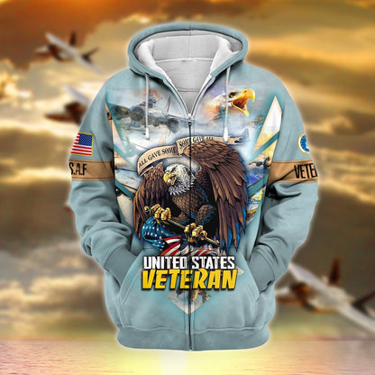 Frenzidea Unique All Gave Some US Veteran Zip Hoodie