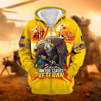 Frenzidea Unique All Gave Some US Veteran Zip Hoodie