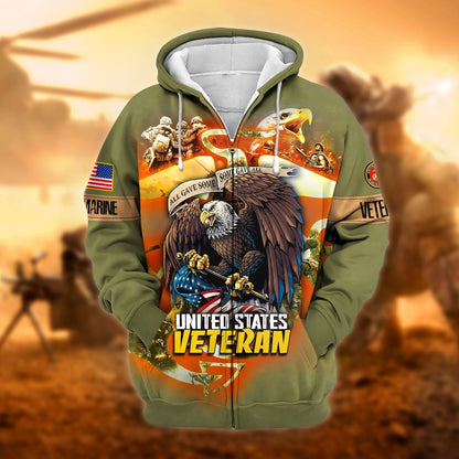 Frenzidea Unique All Gave Some US Veteran Zip Hoodie