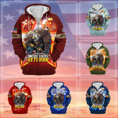 Frenzidea Unique All Gave Some US Veteran Zip Hoodie