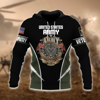 Frenzidea Premium Multiple US Military Services Veteran Hoodie