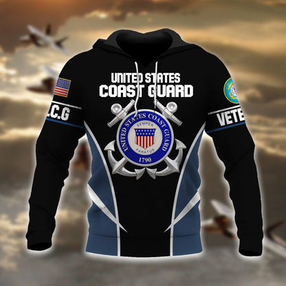 Frenzidea Premium Multiple US Military Services Veteran Hoodie