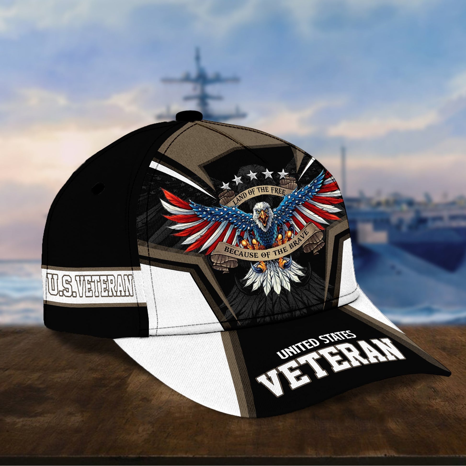 BlueJose Premium Land Of The Free U.S. Veteran 3D Cap NPVC110701