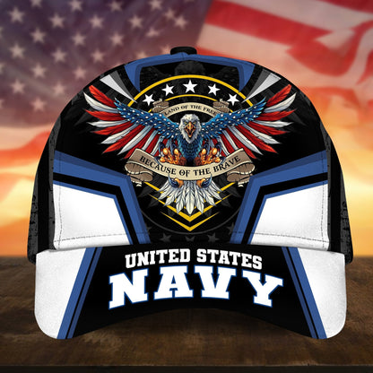 BlueJose Premium Land Of The Free Because Of The Brave US Veteran Cap APVC190701