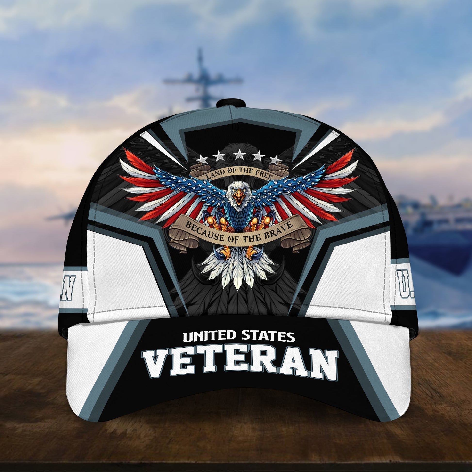 BlueJose Premium Land Of The Free U.S. Veteran 3D Cap NPVC110701