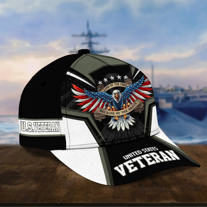 BlueJose Premium Land Of The Free U.S. Veteran 3D Cap NPVC110701