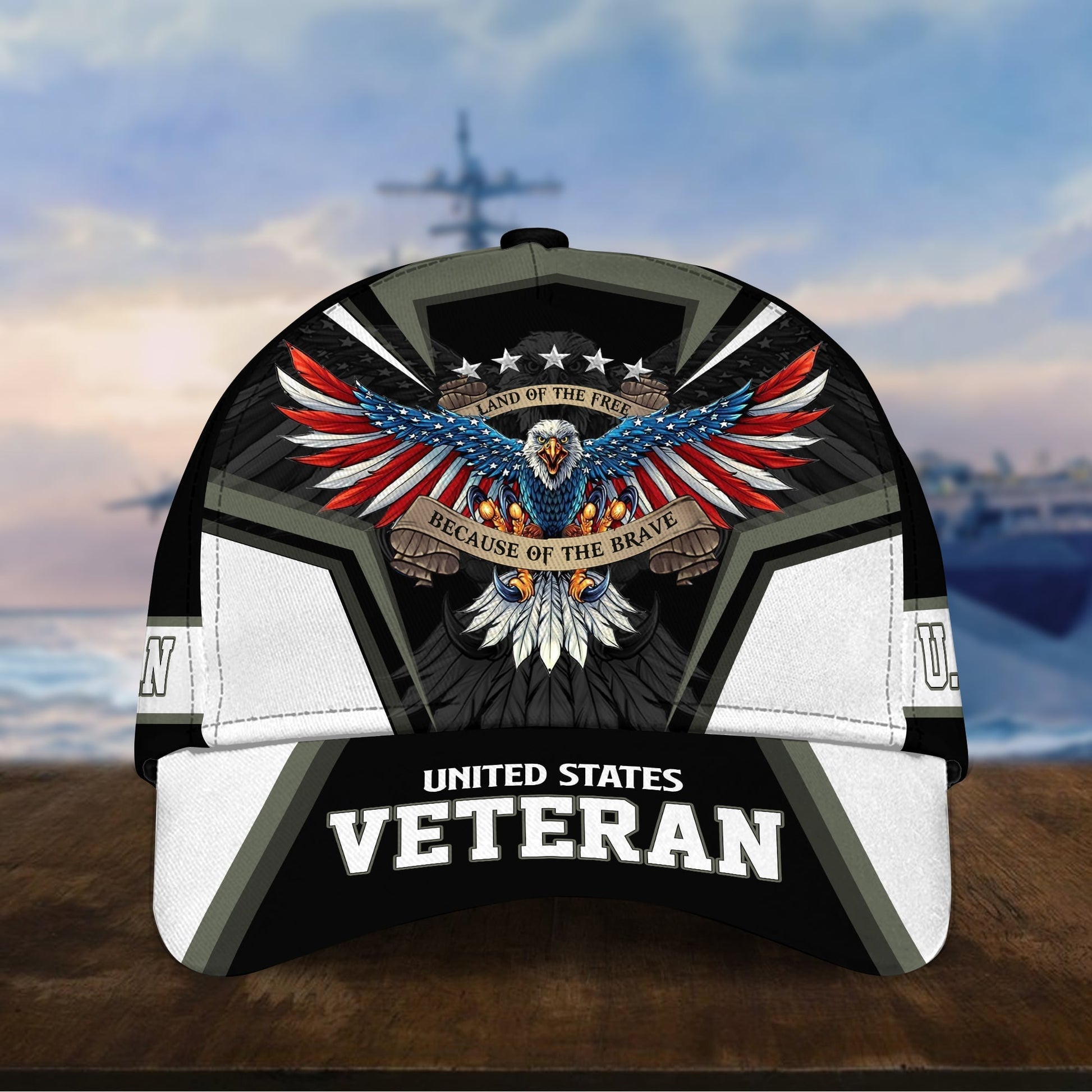 BlueJose Premium Land Of The Free U.S. Veteran 3D Cap NPVC110701