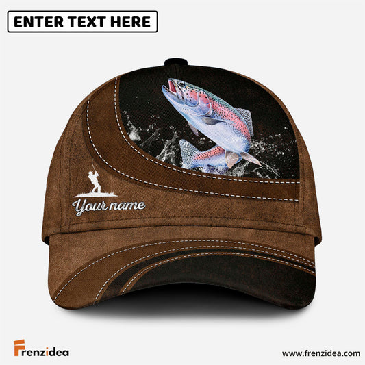 Frenzidea Custom Name Trout Fishing Happiness Cap