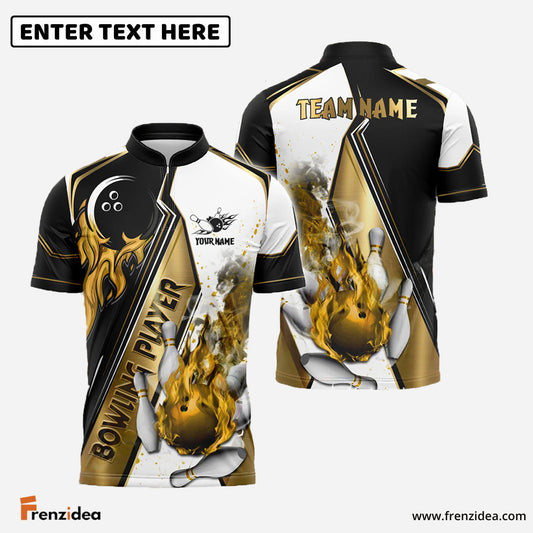Frenzidea Bowling And Pins Bowling Player Sport Customized Name, Team Name 3D Shirt