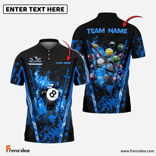 Frenzidea Billiards Ball 8 Abstract Grunge Texture Personalized Name, Team Name Unisex Shirt ( 5 Colors )