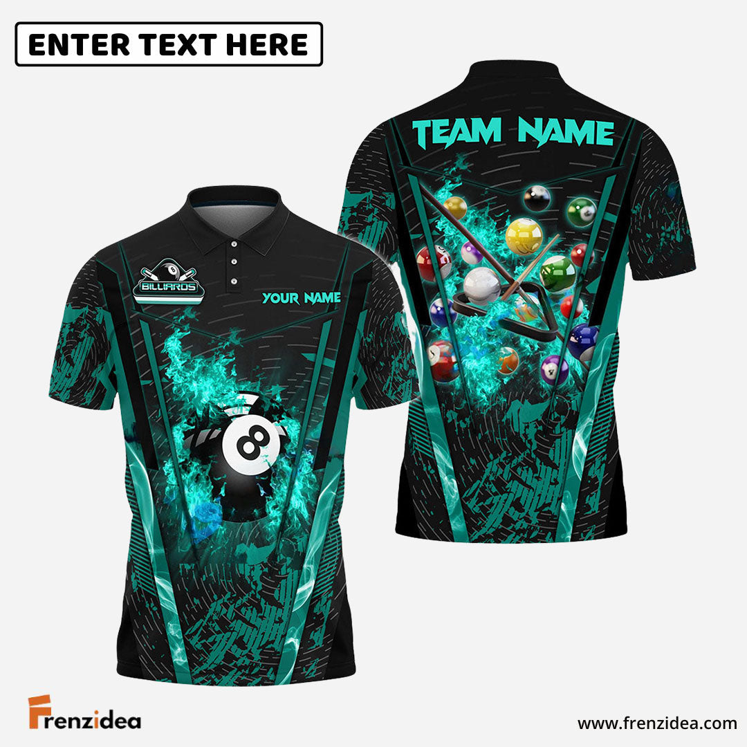 Frenzidea Billiards Ball 8 Abstract Grunge Texture Personalized Name, Team Name Unisex Shirt ( 5 Colors )