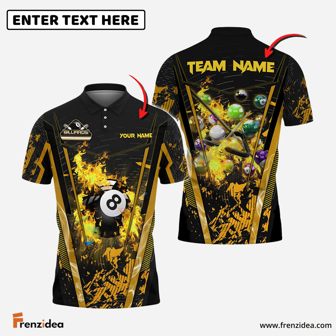 Frenzidea Billiards Ball 8 Abstract Grunge Texture Personalized Name, Team Name Unisex Shirt ( 5 Colors )