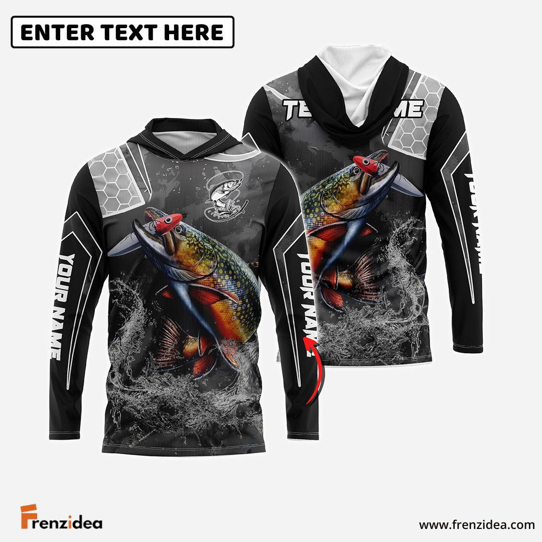 Frenzidea Trout Fishing Gray Camo Sport Custom Name & Team Name 3D Shirts