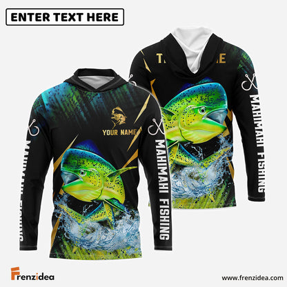 Frenzidea Mahimahi Fishing Golden With Skinfish Pattern Custom Name & Team Name 3D Shirts