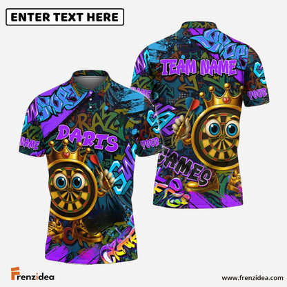 Frenzidea Crown Graffiti Champion Multicolor Options Personalized Name Shirt (4 Colors)