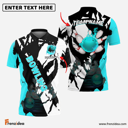 Frenzidea Bowling And Pins Cracks Of Time Customized Name 3D Shirt ( 6 Colors)