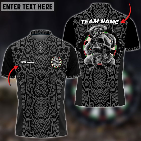 frenzidea Darts Skull Snake Skin Pattern Personalized Name, Team Name 3D Shirt (6 Colors)