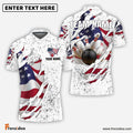 Frenzidea Bowling US Flag Customized Name, Team Name 3D Shirt