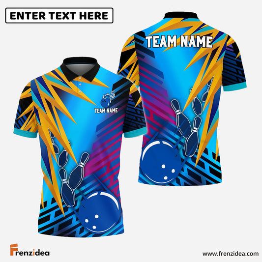 Frenzidea Bowling And Pins Ice Break Customized Name 3D Shirt
