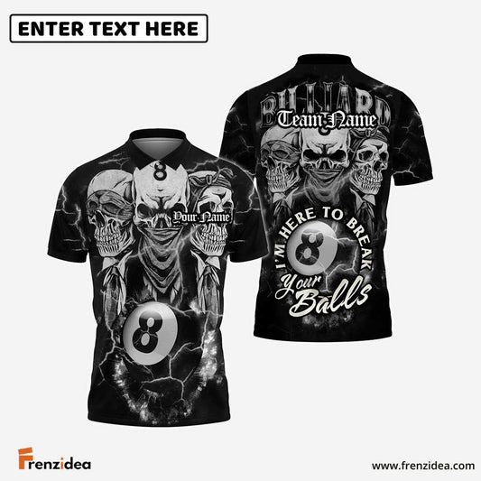 Frenzidea Billiards Ball Skull Personalized 3D Shirt