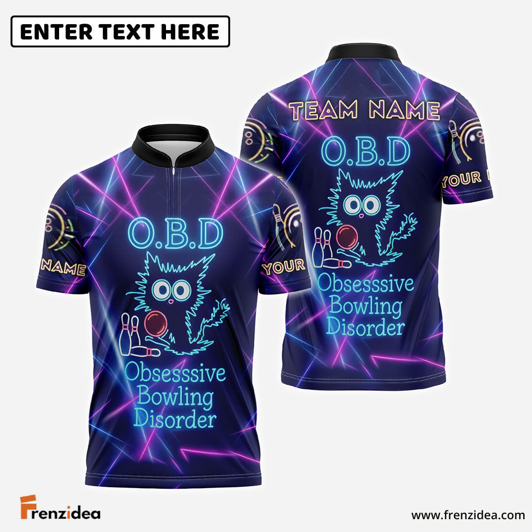 Frenzidea Bowling O.B.D - Obsessive Bowling Disorder Customized Name, Team Name 3D Shirt
