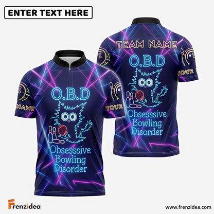 Frenzidea Bowling O.B.D - Obsessive Bowling Disorder Customized Name, Team Name 3D Shirt