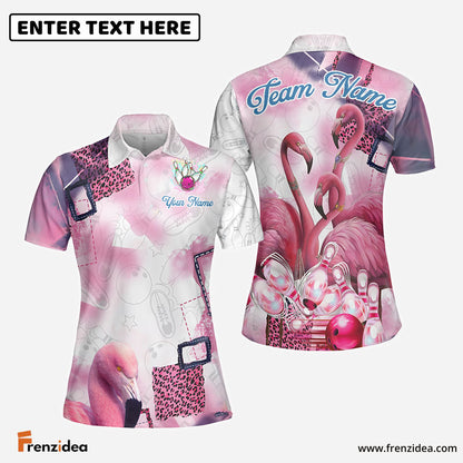 Frenzidea Bowling And Pins Flamingo Style Customized Name, Team Name 3D Shirt