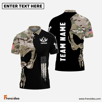 Frenzidea Darts Skull Army Flag Custom Polo Shirts