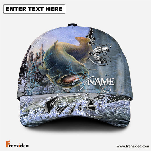 Frenzidea Personalized Clear Water Skin Catfish  Fishing Classic Cap