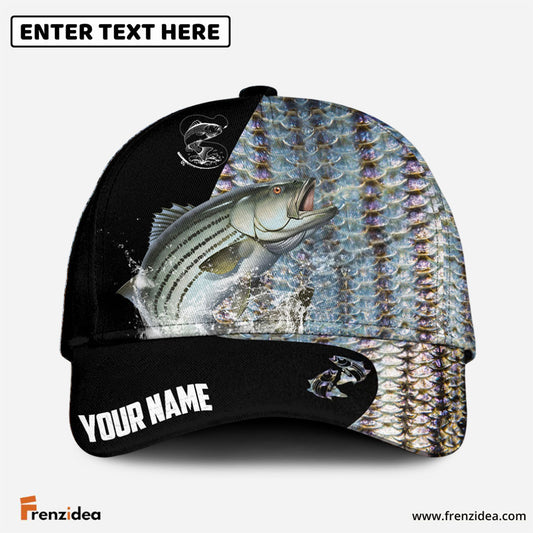 frenzidea Personalized Striped Bass Fishing Classic Cap