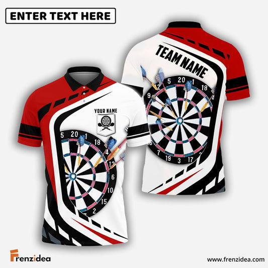 Frenzidea Dart Board Personalized Name, Team Name 3D Pocket Polo