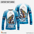 Frenzidea Customize Name Trout Fishing Blue Wave 3D Shirts