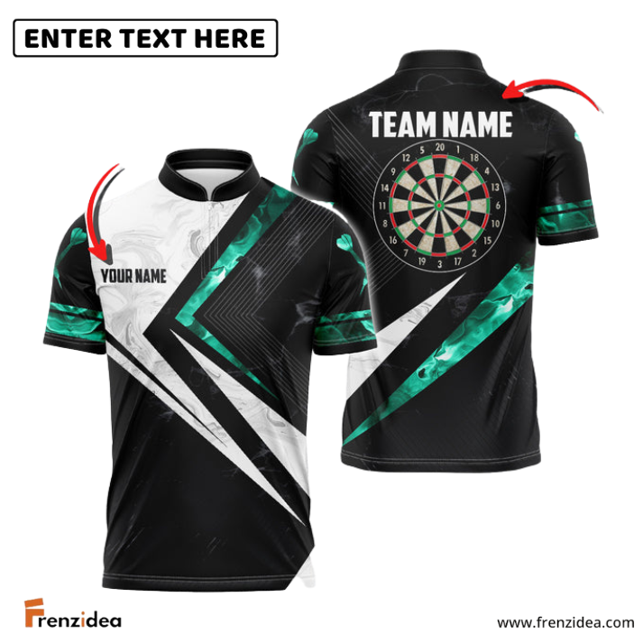 Frenzidea Red White Smoke Darts Personalized Name, Team Name 3D Shirt (4 Colors)