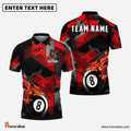 Frenzidea Billiards Ball 8 Flaming Camo Personalized Name & Team Name Shirt (4 Colors)