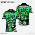 Frenzidea Bowling And Pins Face Your Fear Graffiti Pattern Customized Name, Team Name 3D Shirt (4 Colors)