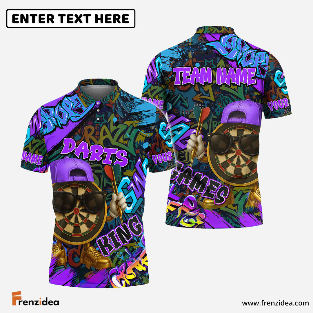 Frenzidea Darts Funny Graffiti Cool Aim Crew Multicolor Options Personalized Name Shirt (4 Colors)
