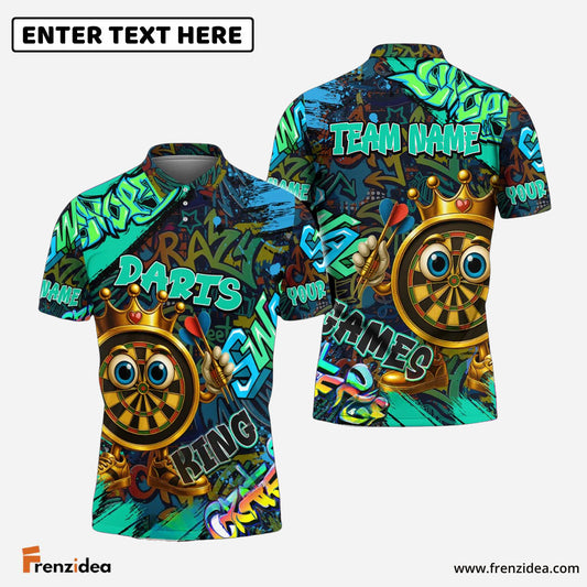 Frenzidea Crown Graffiti Champion Multicolor Options Personalized Name Shirt (4 Colors)