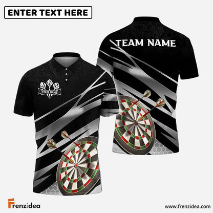 Frenzidea Darts Target Gold Flash Personalized Name, Team Name Shirt (4 Colors)