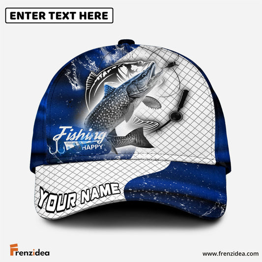 Frenzidea Personalized Pike Fishing Dark Blue Skin Sport Classic Cap