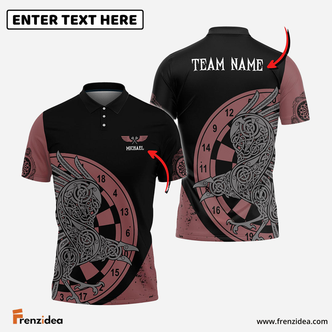 Frenzidea Viking Raven Red Grey Version Custom Darts Shirts