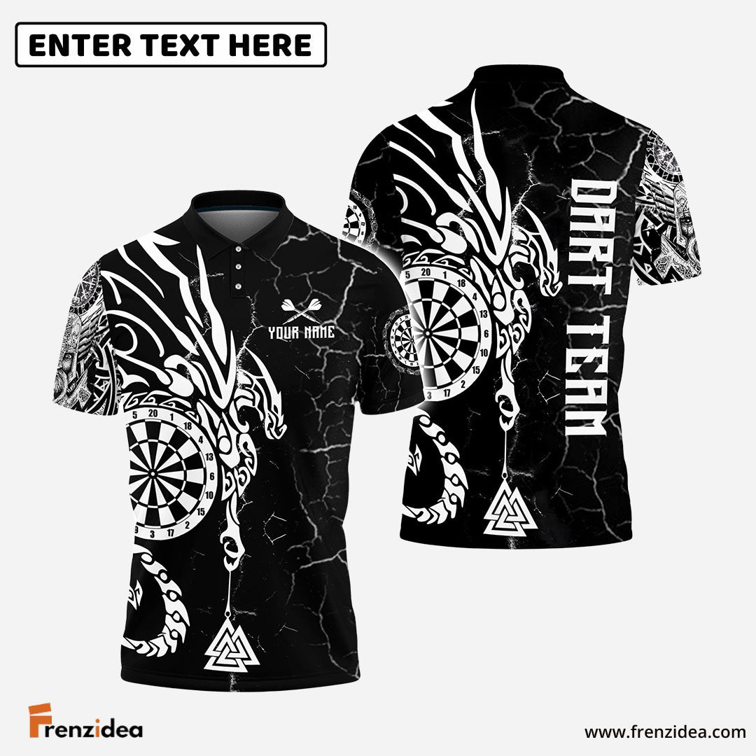 Frenzidea Viking Runes Black White Custom Darts Shirts