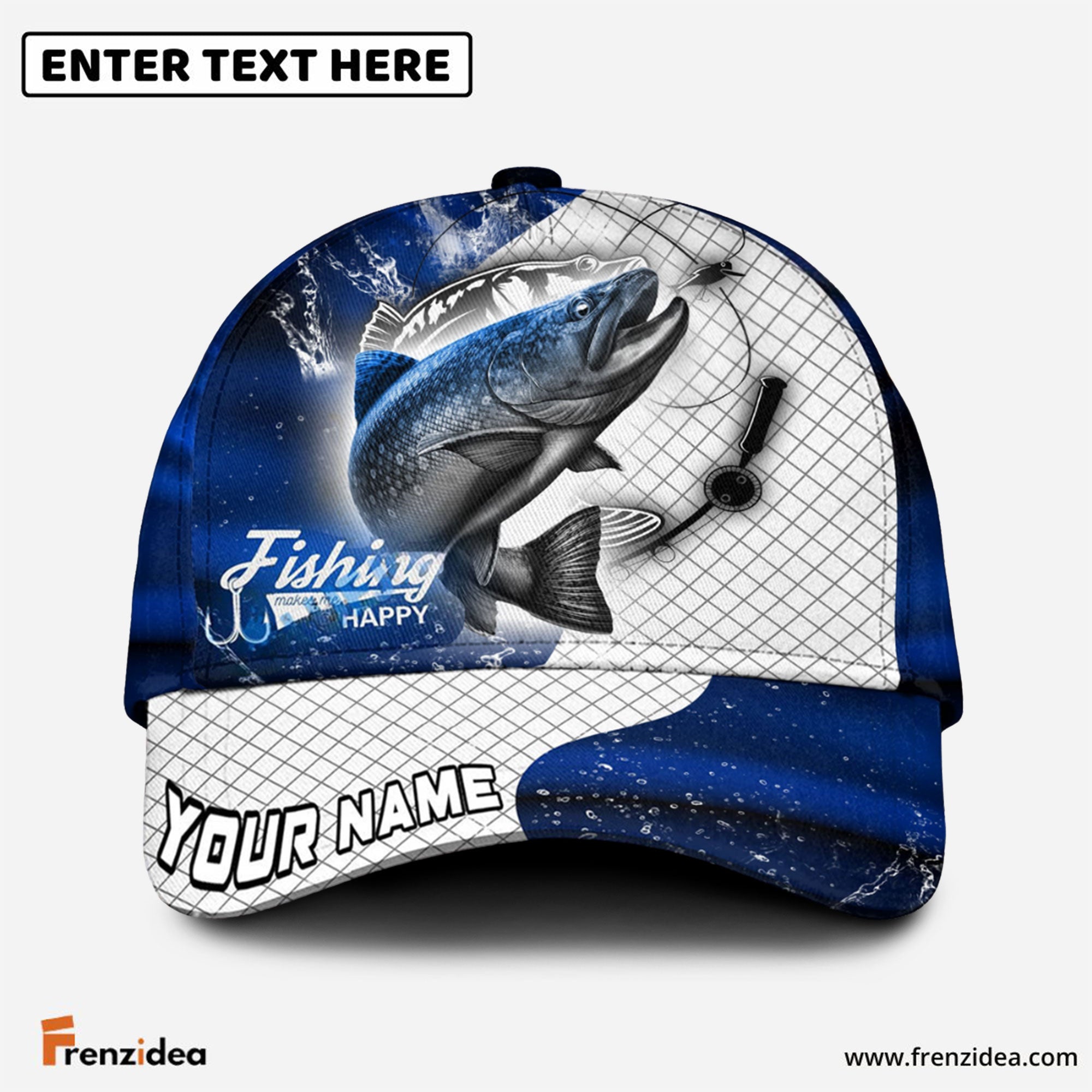 Frenzidea Personalized Trout Fishing Dark Blue Skin Sport Classic Cap