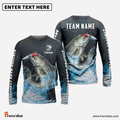 Frenzidea Striped Bass Fishing Dark Blue Sport Custom Name & Team Name 3D Shirts