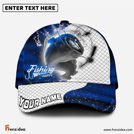 Frenzidea Personalized Catfish Fishing Dark Blue Skin Sport Classic Cap