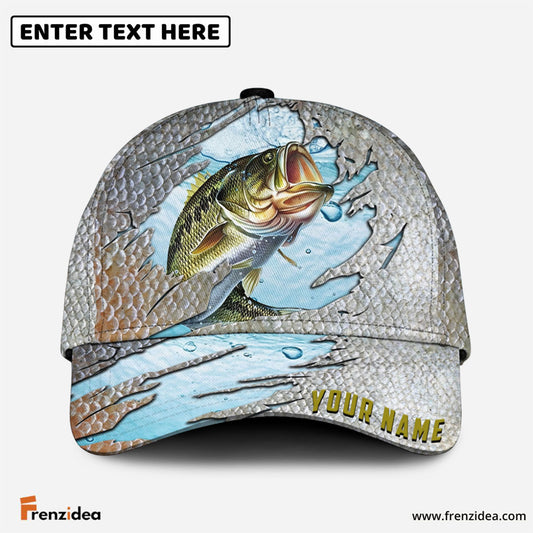 Frenzidea Bass Fish Cool Fishing Personalized Cap