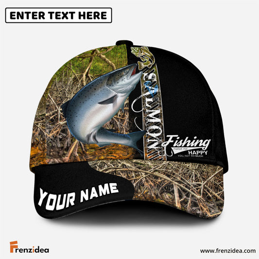 Frenzidea Personalized Salmon Fishing Jungle Camo Classic Cap