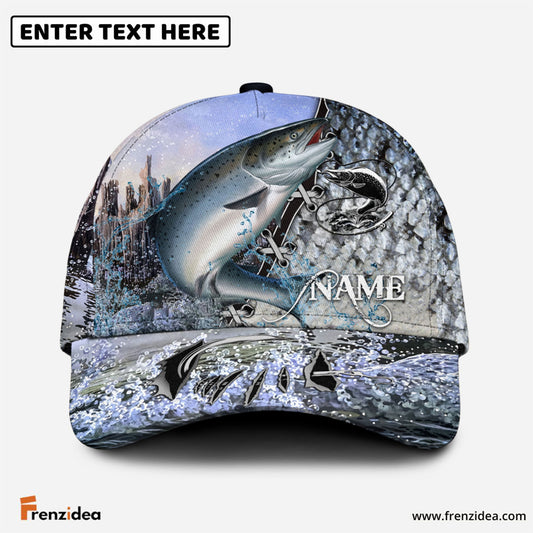 Frenzidea Personalized Clear Water Skin Salmon Fishing Classic Cap