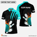 Frenzidea Bowling And Pins Color Scratch Customized Name 3D Shirt (4 Colors)