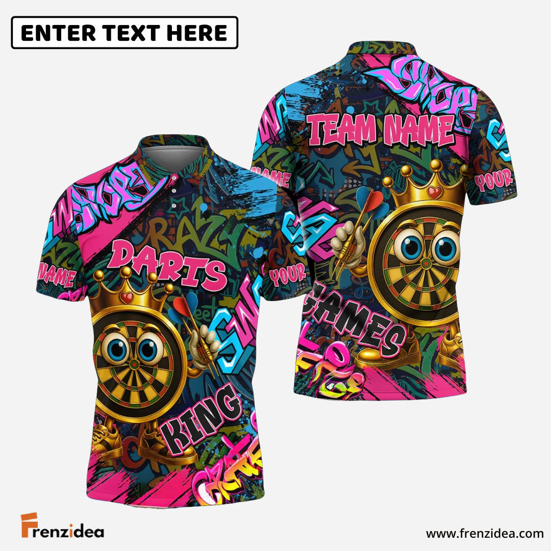 Frenzidea Crown Graffiti Champion Multicolor Options Personalized Name Shirt (4 Colors)